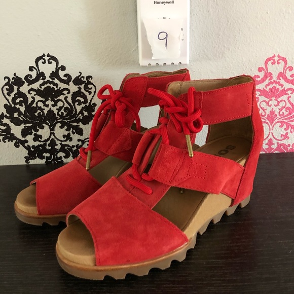 Sorel Shoes - Sorel wedge sandals red size 9